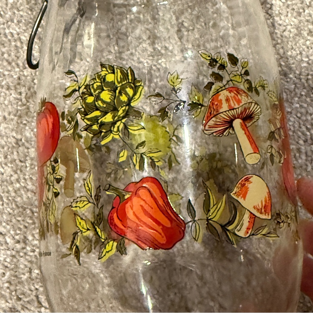 Vintage Glass Canister Storage Jar Made in FRANCE MUSHROOM Spice Of Life 1.5L - Picture 4 of 10